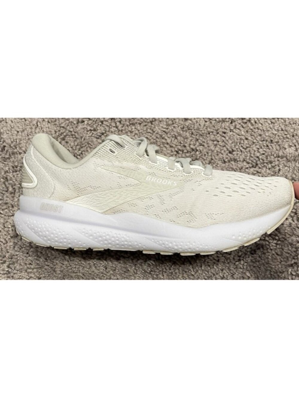Brooks Ghost 16 Shoes Womens 7.5 B White Grey 1204071B151